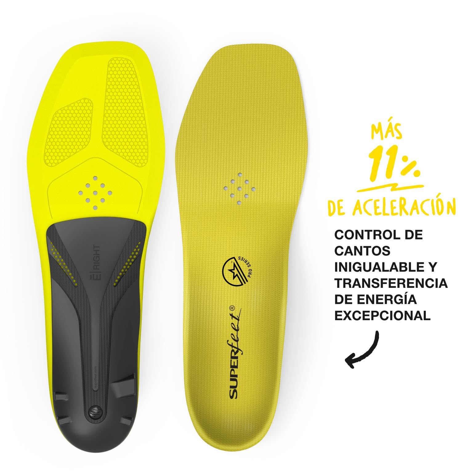 superfeet Carbon Pro Hockey Suelas internas para zapato para Unisex adulto, Amarillo, Skate 7 - 8