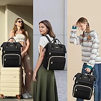 Vista 7 de Mochila para laptop de mujer, para trabajo - Compatible con laptops de 15.6 pulgadas con compartimento para computadora, impermeable, profesional