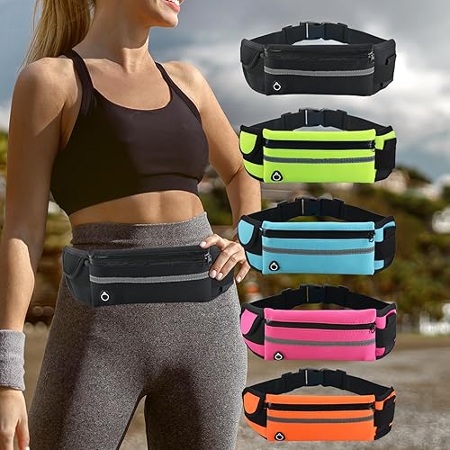 Miniatura 2 de Riñonera de cinturón para correr,Riñonera resistente al agua,Bolsa ajustable para correr, Negro -, Sencillo