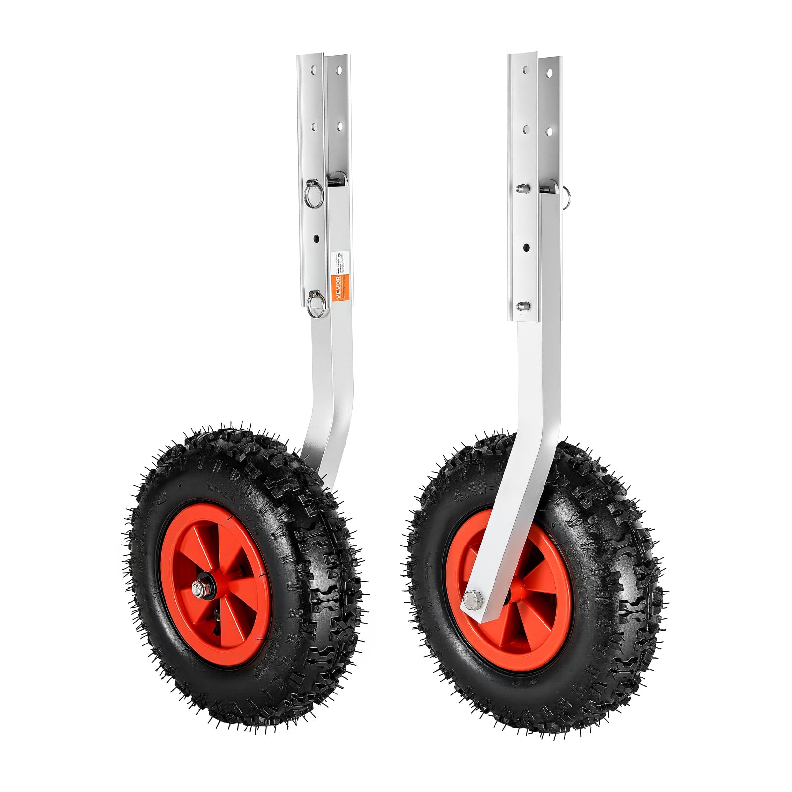 VEVOR Ruedas de Lanzamiento de Barco de 304,8 mm, Carga máxima 226,8kg, Ruedas de Botadura de Acero Inoxidable con 2 Neumáticos de Goma y Pasadores para Transporte, Barco Inflable hasta 4m de Longitud