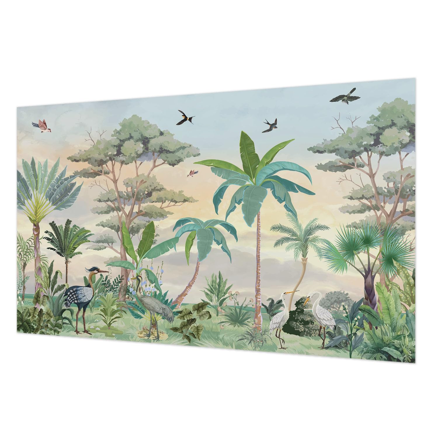 Tapisserie intissée flore exotique pour chambre et salon moderne