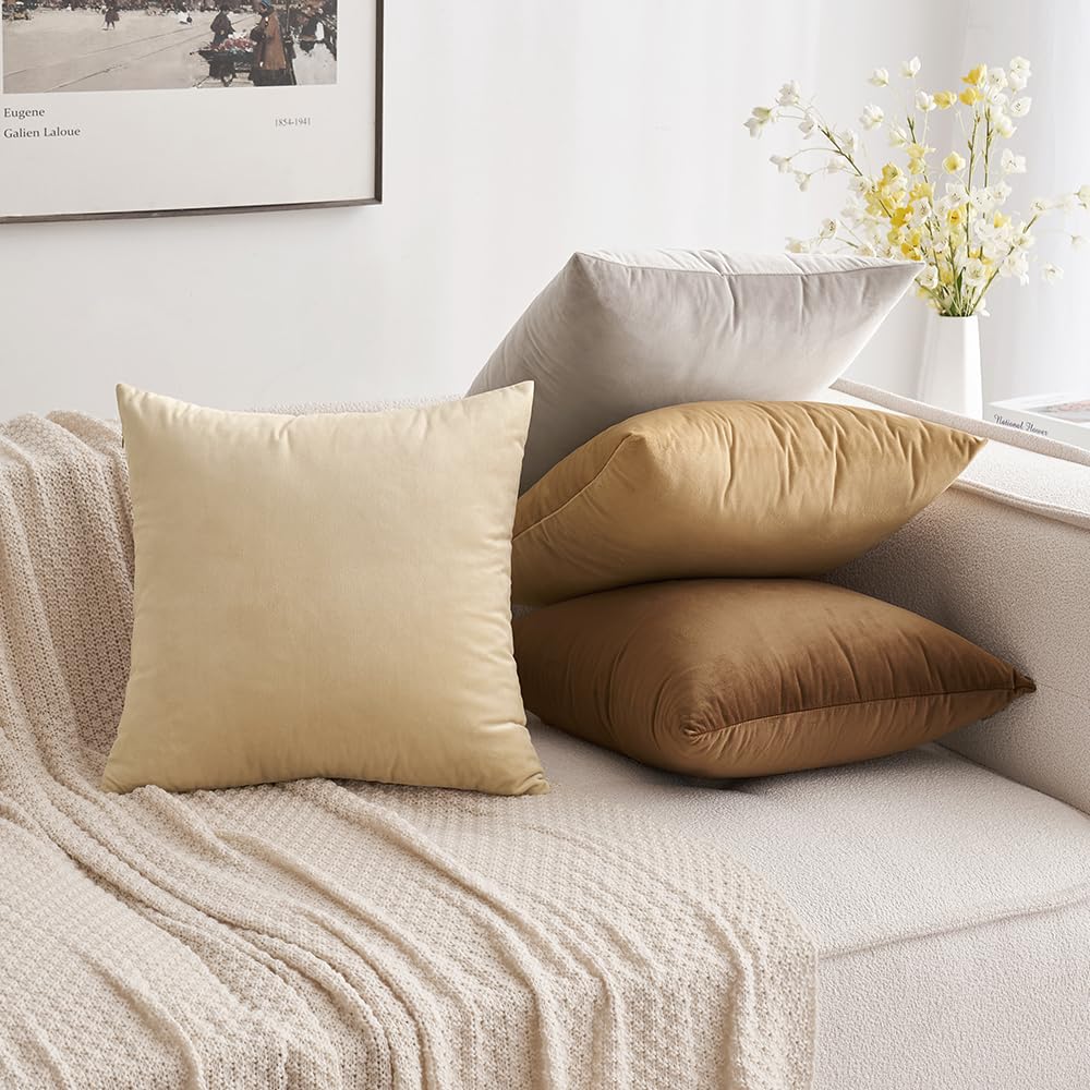 MIULEE Federe Cuscini Arredo Divano Copricuscini Soggiorno Federe Arredamento Casa Moderni Elegante Morbido Resistente in Velluto con la Cerniera Invisibile 2 Pezzi 65X65 CM Cuore di Legno