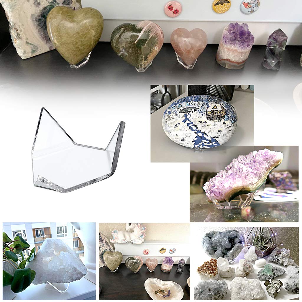 10 Stks Acryl Display Stand Clear Ezel Houders Voor Geodes Rotsen