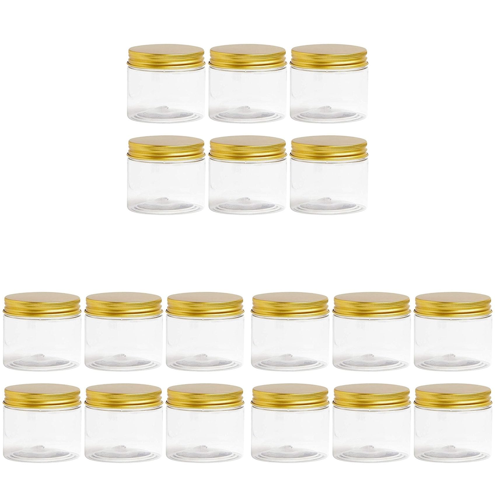 Jnchdghwa 18Pcs Plastic Jar with Lid, Transparent Jar with Lid, Plastic Jar, Cosmetic Storage Container, Slime Storage Jar