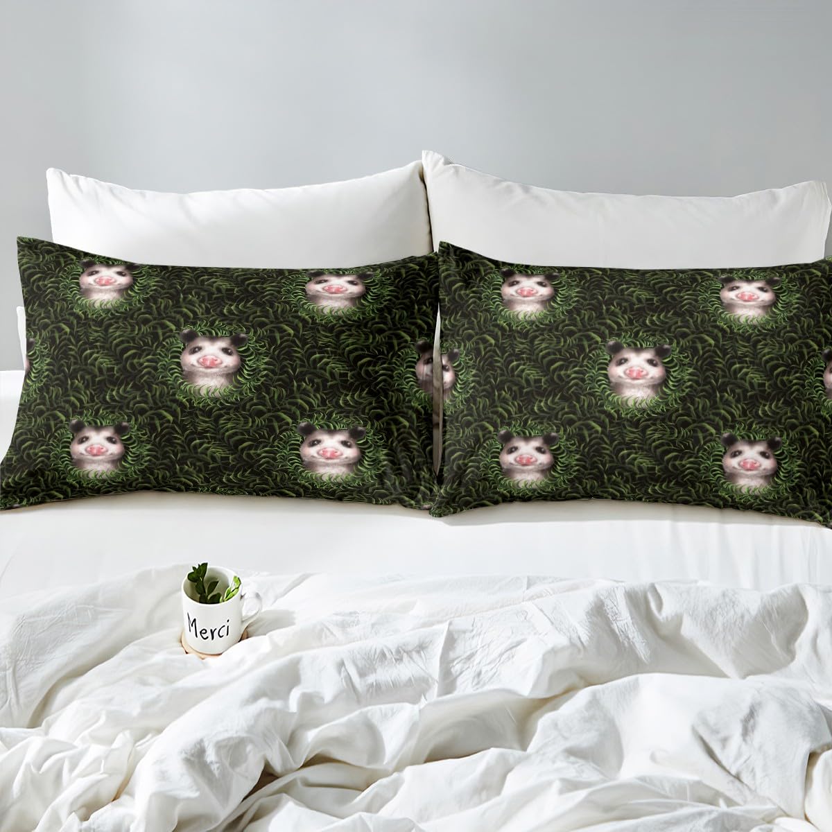 Set Di Biancheria Da Letto Con Opossum, Morbido Microfibra, Completo Di Lenzuolo Con Angoli, Lenzuolo Piano E Federe, Taglia Completa - 3