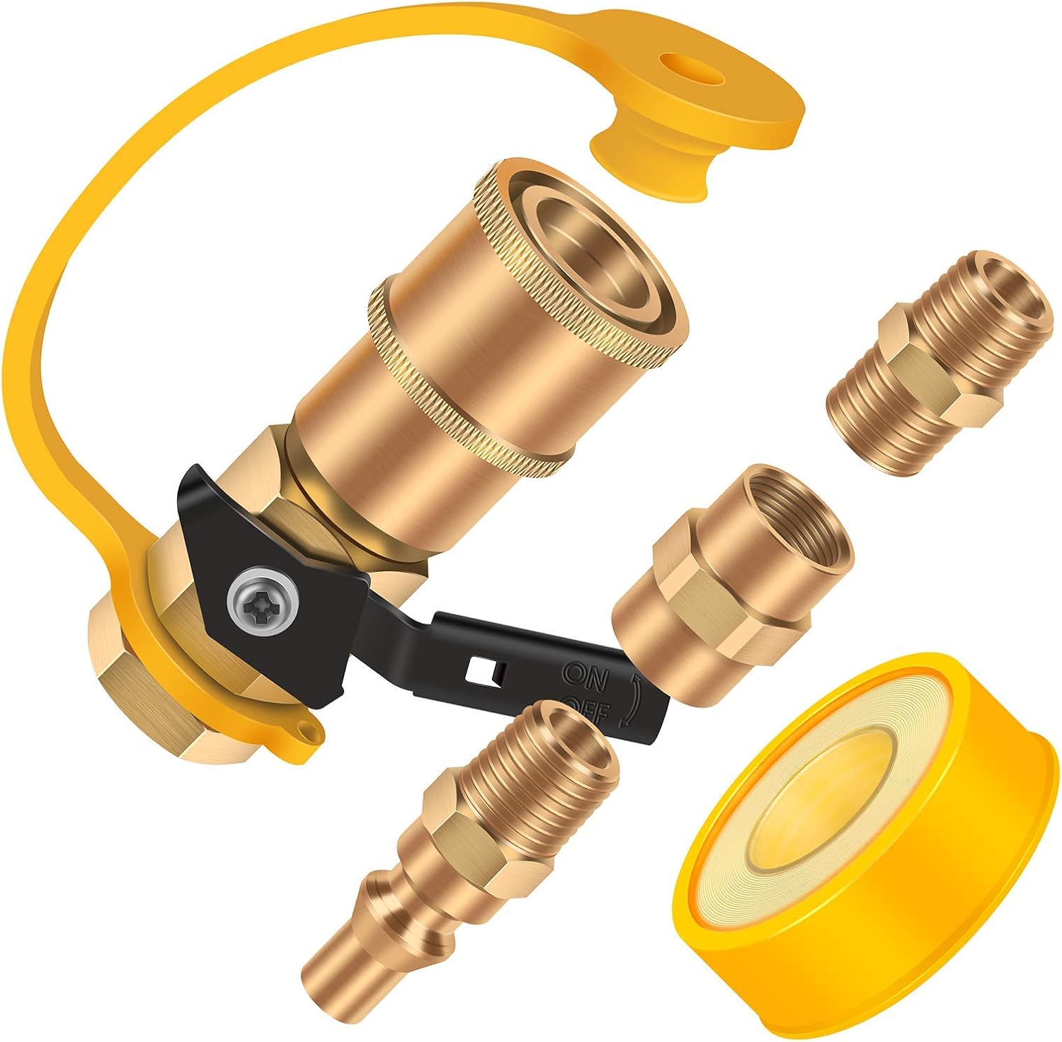 GORNORVA 5PCS 1/4" RV Propane Quick Connecting Fittings