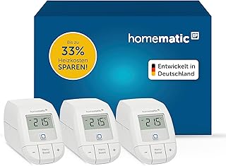 Homematic IP Erweiterungsset Heizen – Basic, Smart Home, digitaler Thermostat Heizung, Steuerung per App, Alexa, Google Home, einfache Installation, Energie sparen, 161216A1