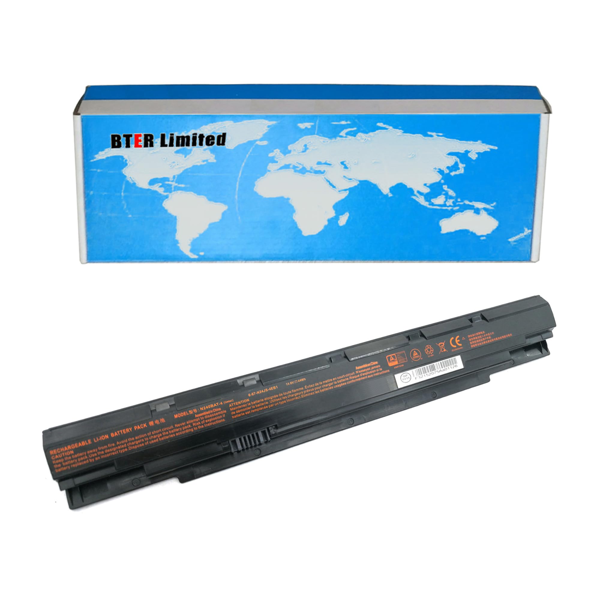 BTEROKGM 【44Wh】 N240BAT-4 Laptop Battery N240BAT-3 for Clevo N240BU N240JU N250LU NP3240 NP3245 14.8V