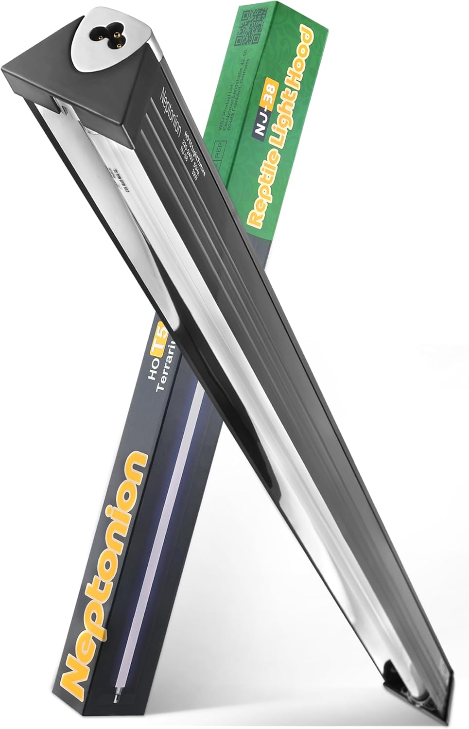 T5 HO UVB Reptile Light Hood, 21W Reptile Terrarium Hood with UVB 10.0 Fluorescent Lamp Tube, Suitable for Desert Reptiles(21W,35 Inches) 21W-35in UVB-10.0