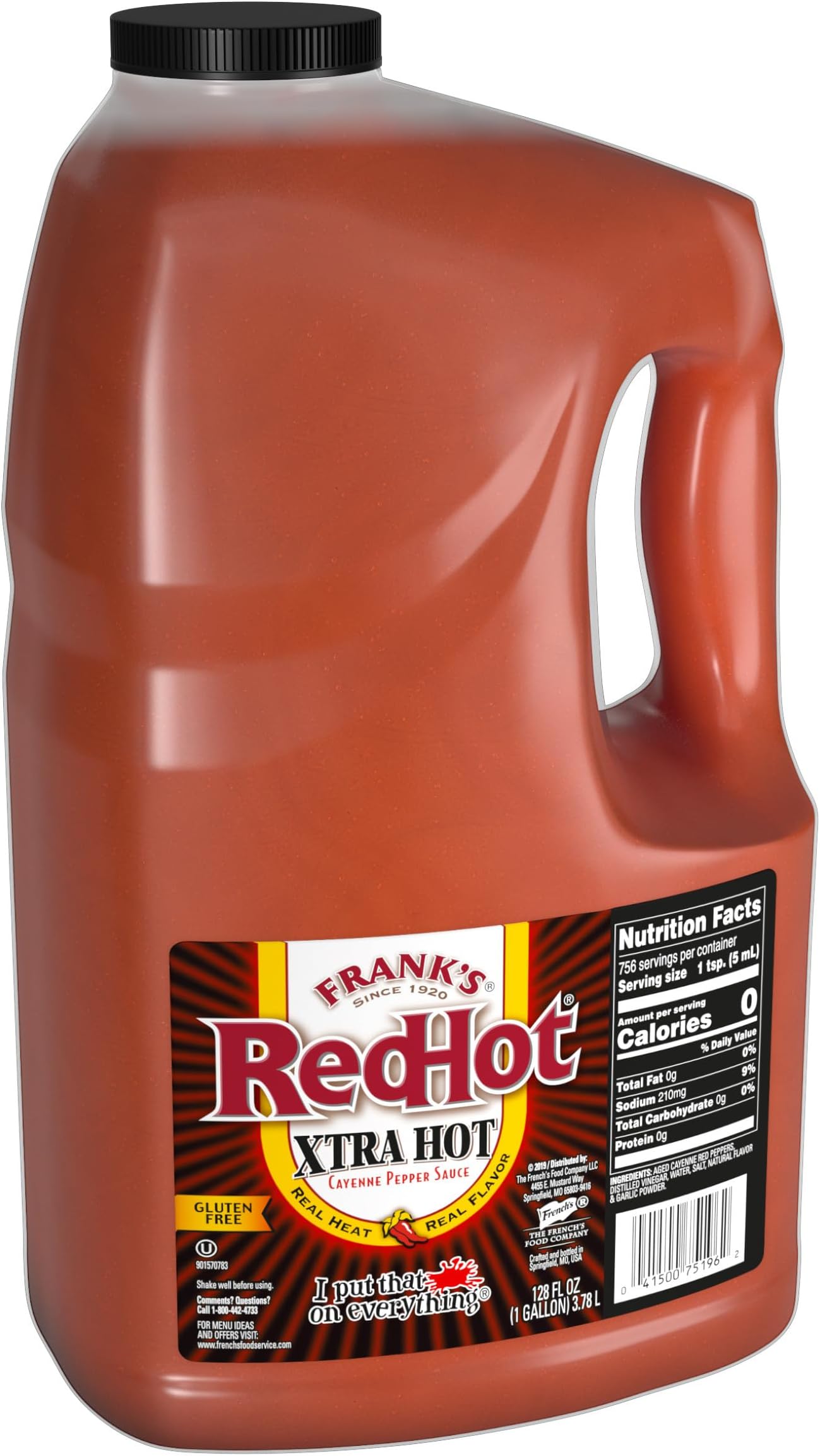 Frank's RedHot Xtra Hot Cayenne Pepper Hot Sauce, 1 gal