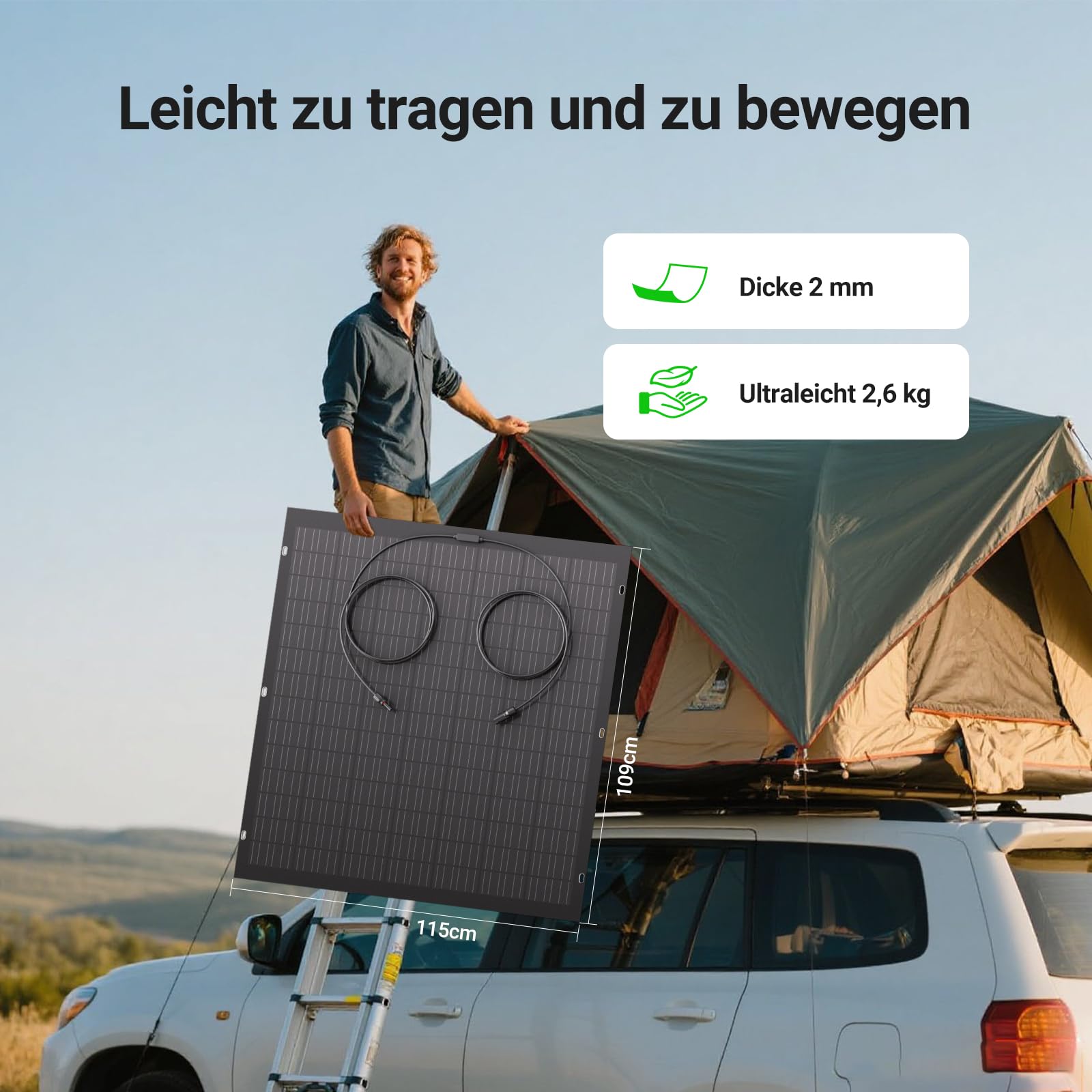 480W Flexibel Solarpanel Kit, 2X 240W Monokristallines Flexibles Solarmodul, IP67, Solarzelle Photovoltaik Off Grid, für Wohnmobil, Auto, Schuppen, Dach, Boot, Balkon, 12V Batterien