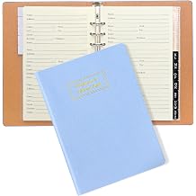 Refillable Address Book with Alphabetical Tabs, Blue Foil Hardcover Phone Book 648 Contact Book, 48 Password Combo Book, Large Print Address Books for Seniors, A5, Blue