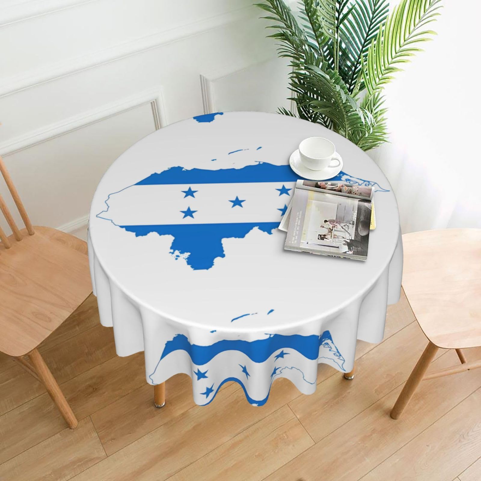 YYHHAOFA Honduras Flag Prints Round Decorative Tablecloth 60in - High-Grade Polyester Throw for Dining Tables, Parties, & Outdoor Events