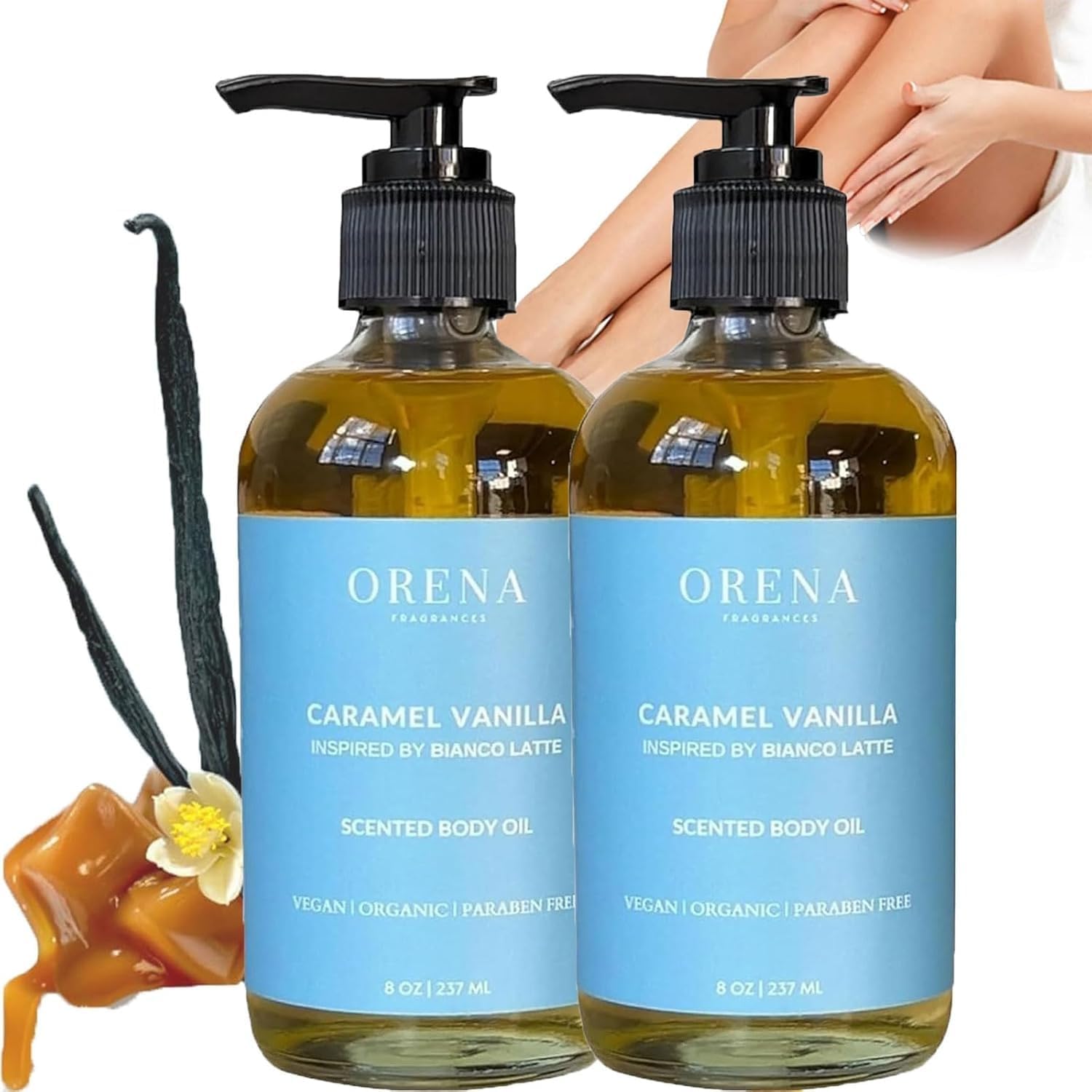 Orena Body Oil Caramel Vanilla, Orena Caramel Vanilla Body Oil, Orena Body Oil, Orena Body Oil Vanilla, Orena Fragrances Body Oil, Orena Scented Body Oil(2pcs)