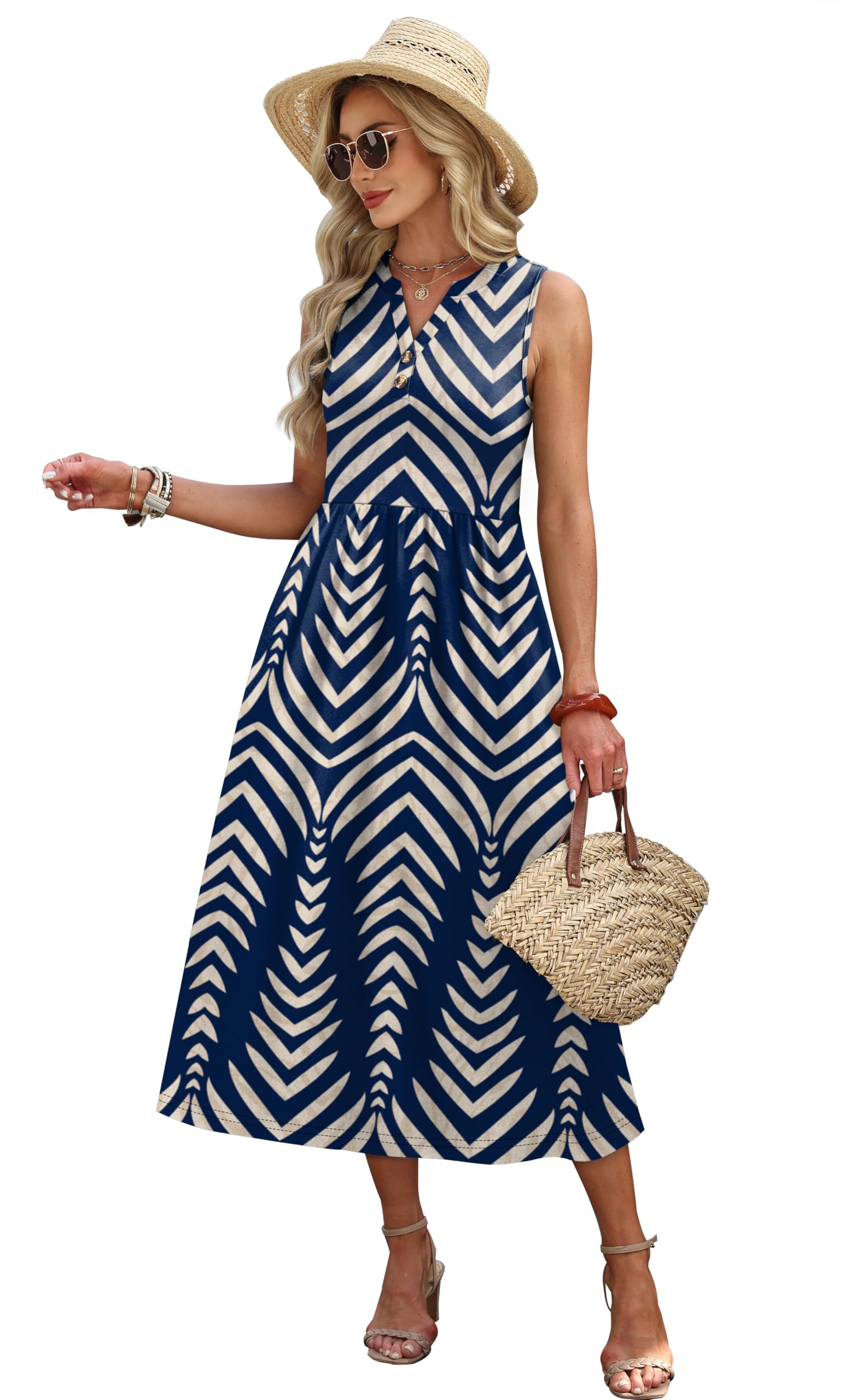 WIHOLL Women's Summer Dresses Maxi Dress Vacation Beach Sundresses 2026 with Pockets — view 3
