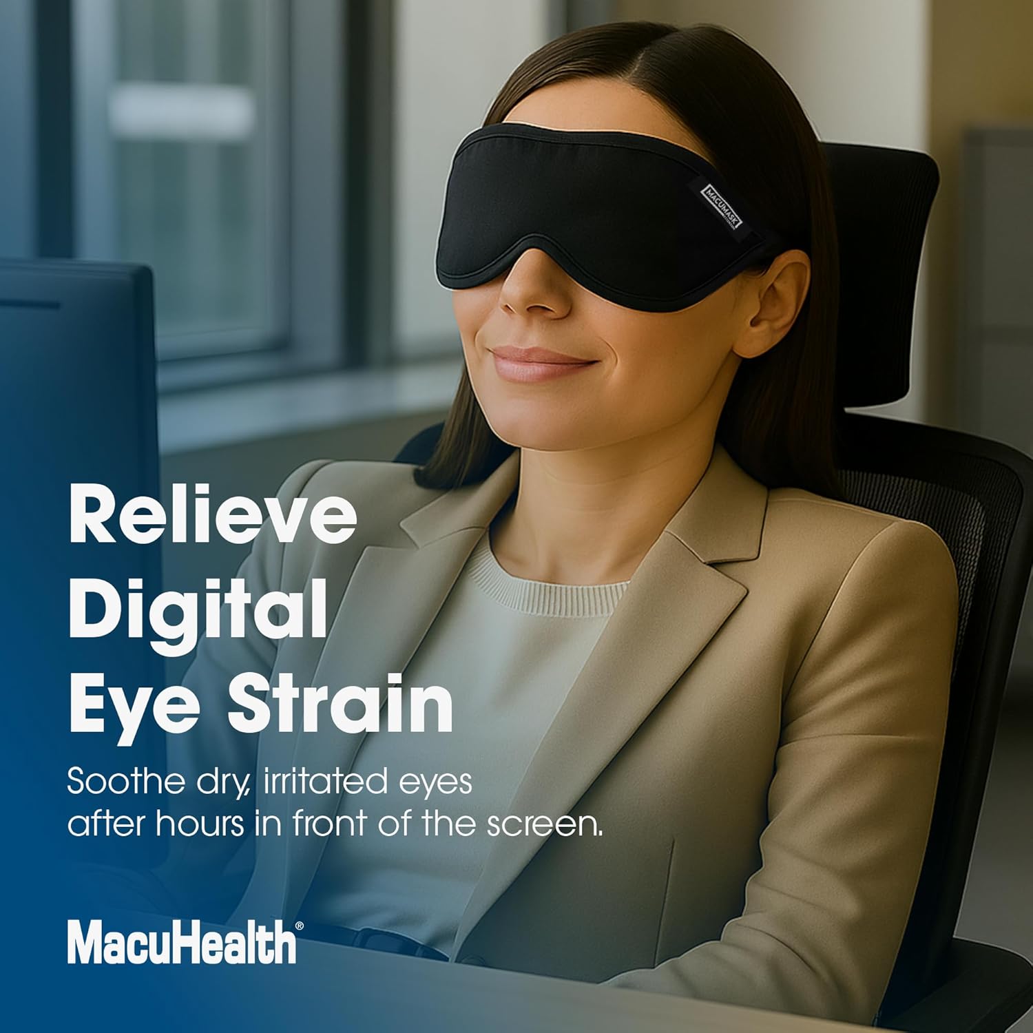 MacuHealth MacuMask Essential - Moist Heat Eye Compress for Dry Eyes, Blepharitis, MGD & Digital Eye Strain, Adjustable Strap, SterilEyes Technology, Microwave & Freezer Safe, Hot or Cold Compress - Image 6