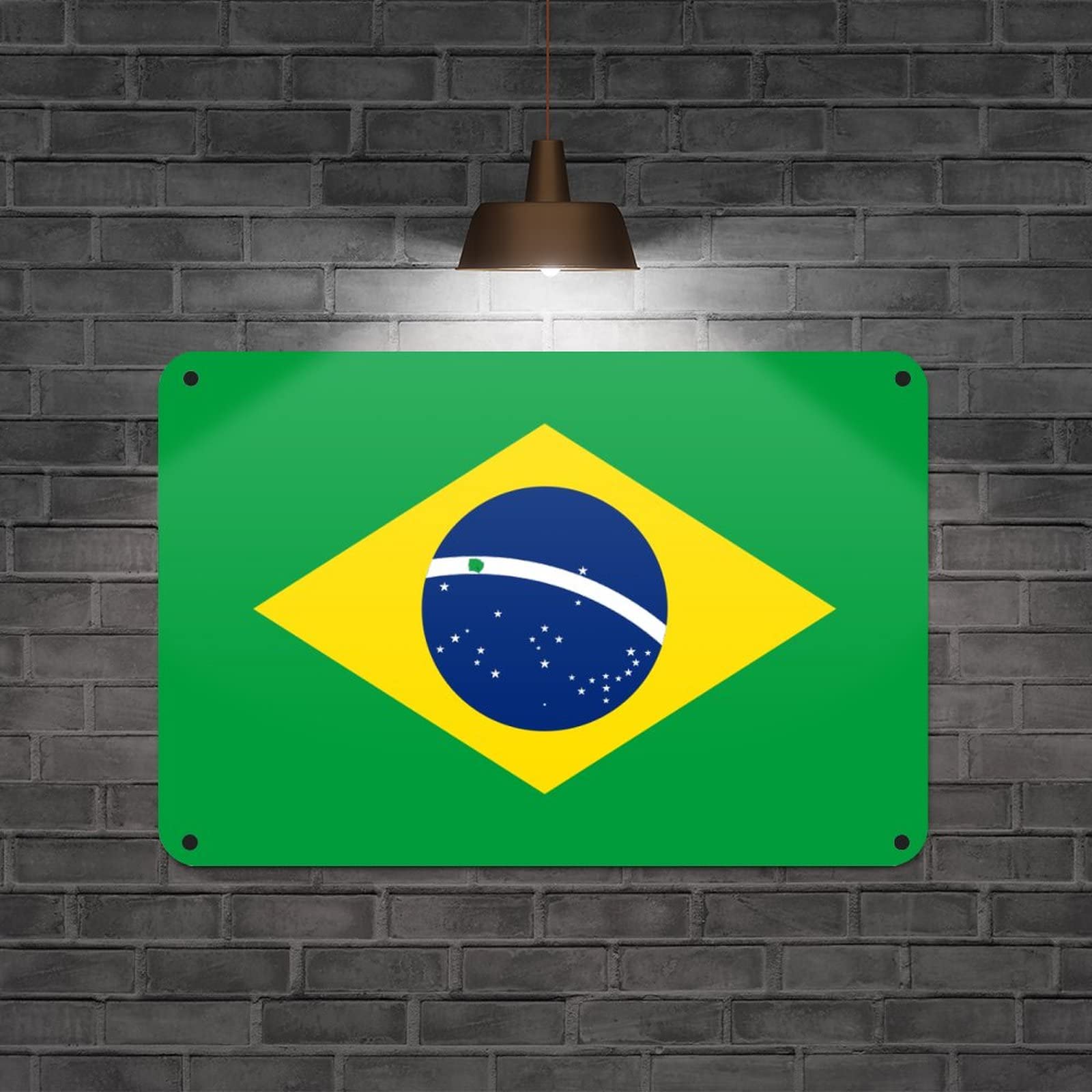 Amazon.com: Brazil Flag Metal Sign Brazil Metal Sign Rustic