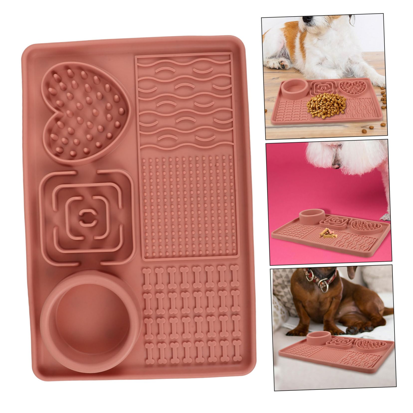 HANABASS 5stücke Dog Feeding Mat Aus Lebensmittelechtem Große Lickmatte Für Langsames Füttern Mit Saugnäpfen Für Hunde Und Welpen