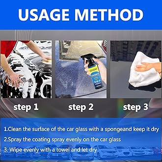 Sopami Car Coating Spray,Sopami Quick Effect Coating Agent,Sopami Quickly Coat Car Wax,Sopami Car Scratch Wax Polish Spray Waterless Wash,Sopami Oil Film Emulsion Glass Cleaner (1PC+Sponge+Cloth)