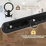 4 x 1 m aluminium airline rail, semi-circular shape with holes, anodised lashing rail with 10 lashing eyelets and 8 end caps, load securing for trailers, cars and campers - 6