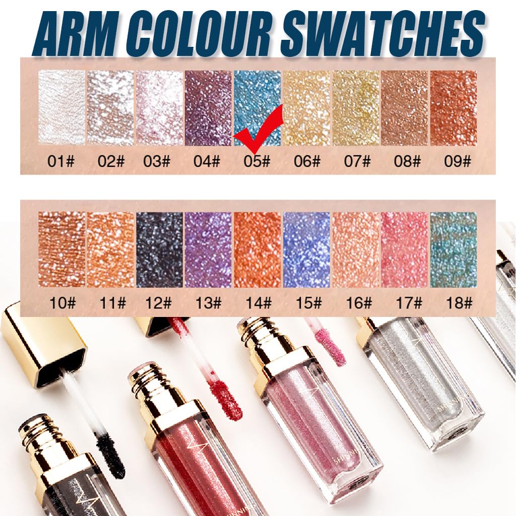 Liquid Glitter Eyeshadow & Eyeliner Pen, eyeshadow Stick, Highly Pigmented glitter Eyeliner Shimmer - Image 3