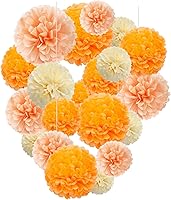 Vista 8 de Capesaro Pompones de Papel Amarillo - Decoraciones de Pompones de Papel Tissue de 10", 12" para Decoración Colgante de Fiesta - Juego de 12 Piezas