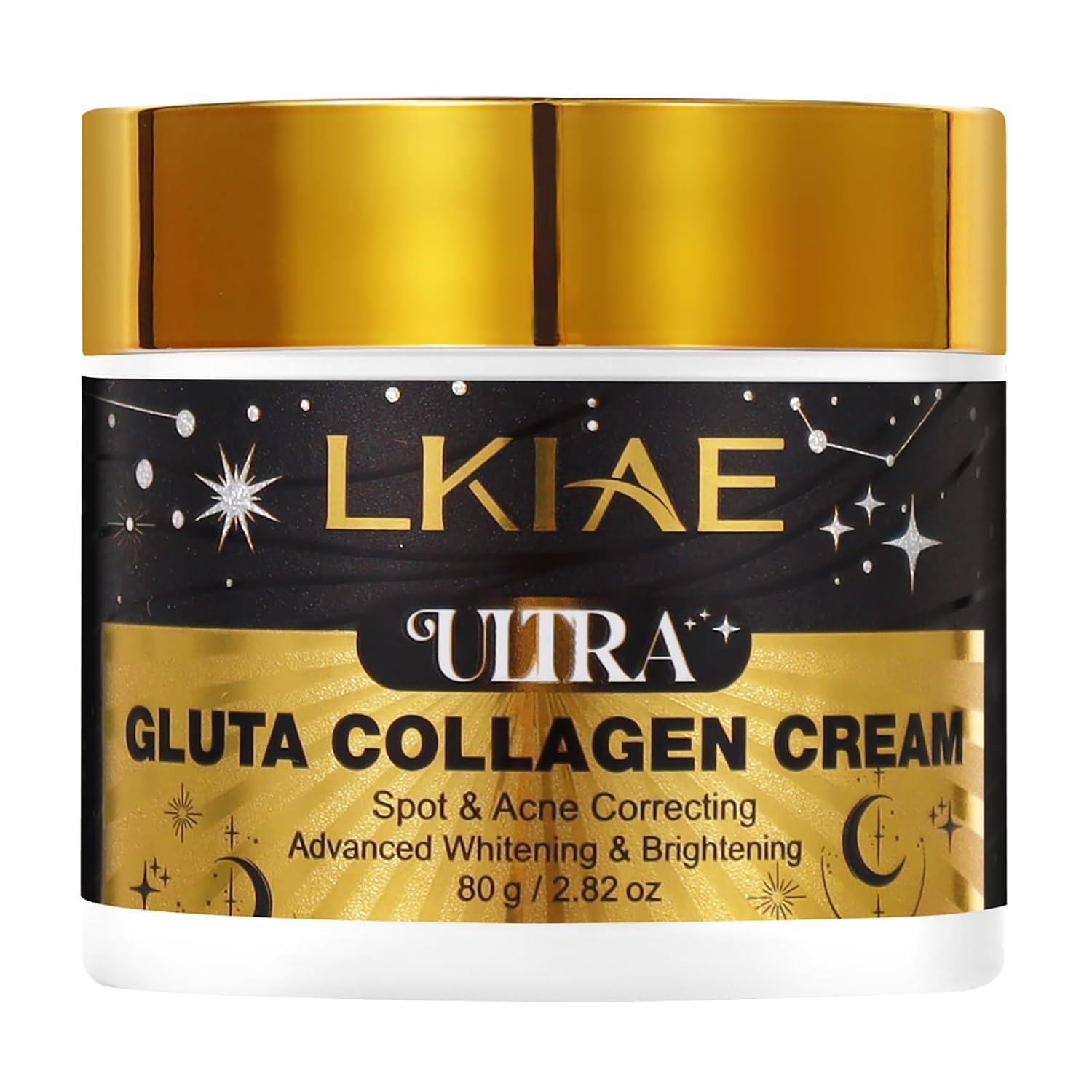 LKIAE Ultra Glutathione Collagen Whitening Face Cream, Drak Spots & Acne Correcting, Evens Skin Tone, Reduces Pigmentation, 2.82 oz (Pack of 1)