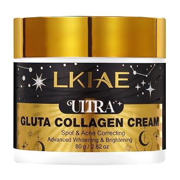 LKIAE Ultra Glutathione Collagen Whitening Face Cream, Drak Spots & Acne Correcting, Evens Skin Tone, Reduces Pigmentation, 2.82 oz Pack of 1