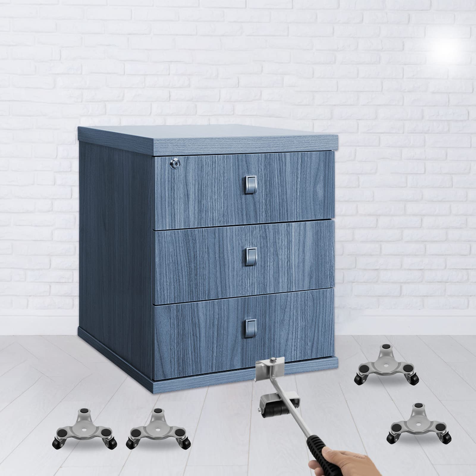 Gadpiparty 5pezzi Sollevatore Per Mobili Pesanti Kit Di Trasloco Con Rulli Scorrevoli e Asta Di Sollevamento Set Di Strumenti Per Traslochi Per Casa e Ufficio Per Spostare Mobili Senza Fatica