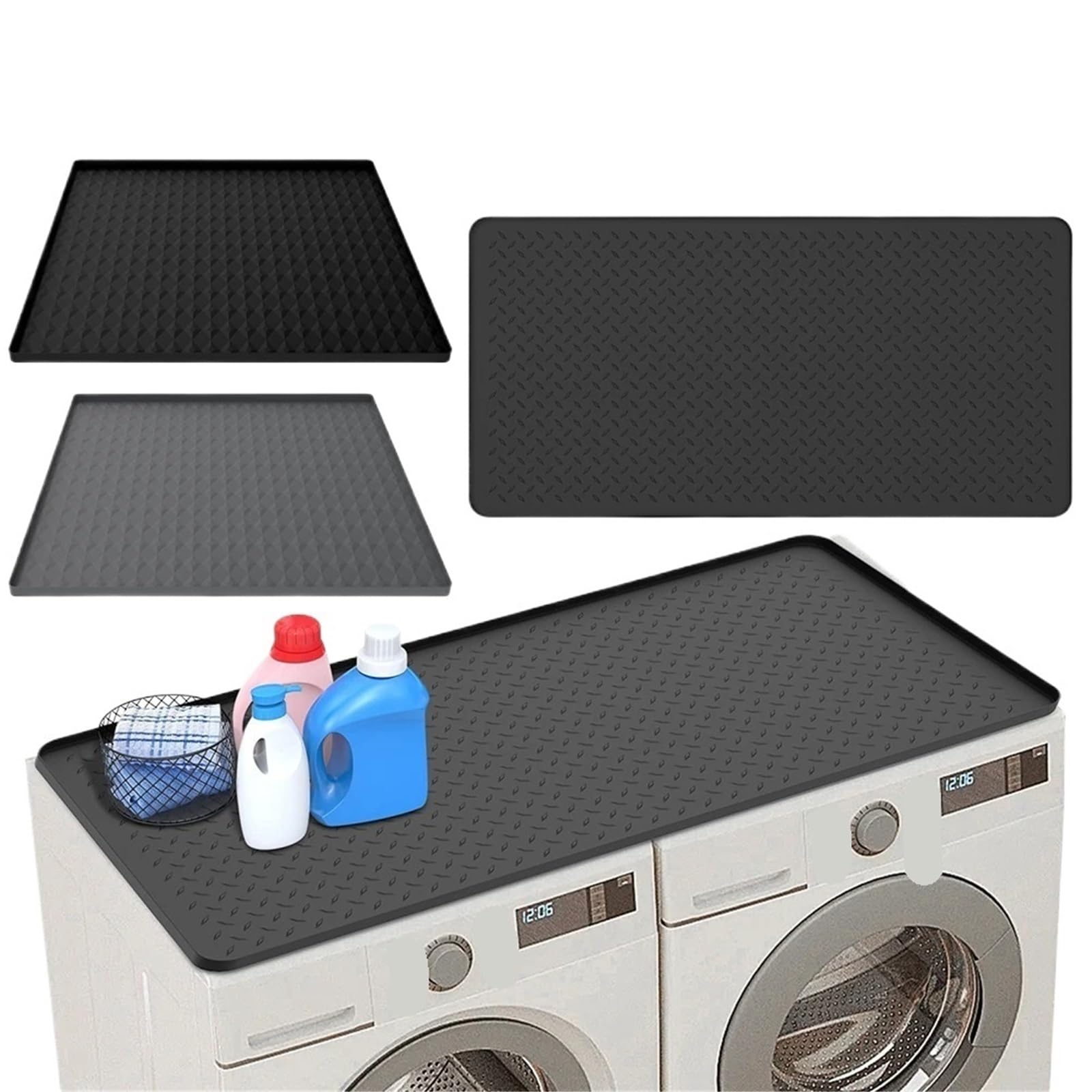 Housse imperméable pour machine à laver 60 x 60 cm – Noir mat, protection parfaite pour lave-linge et sèche-linge, polyvalente pour comptoirs et appareils électroménagers