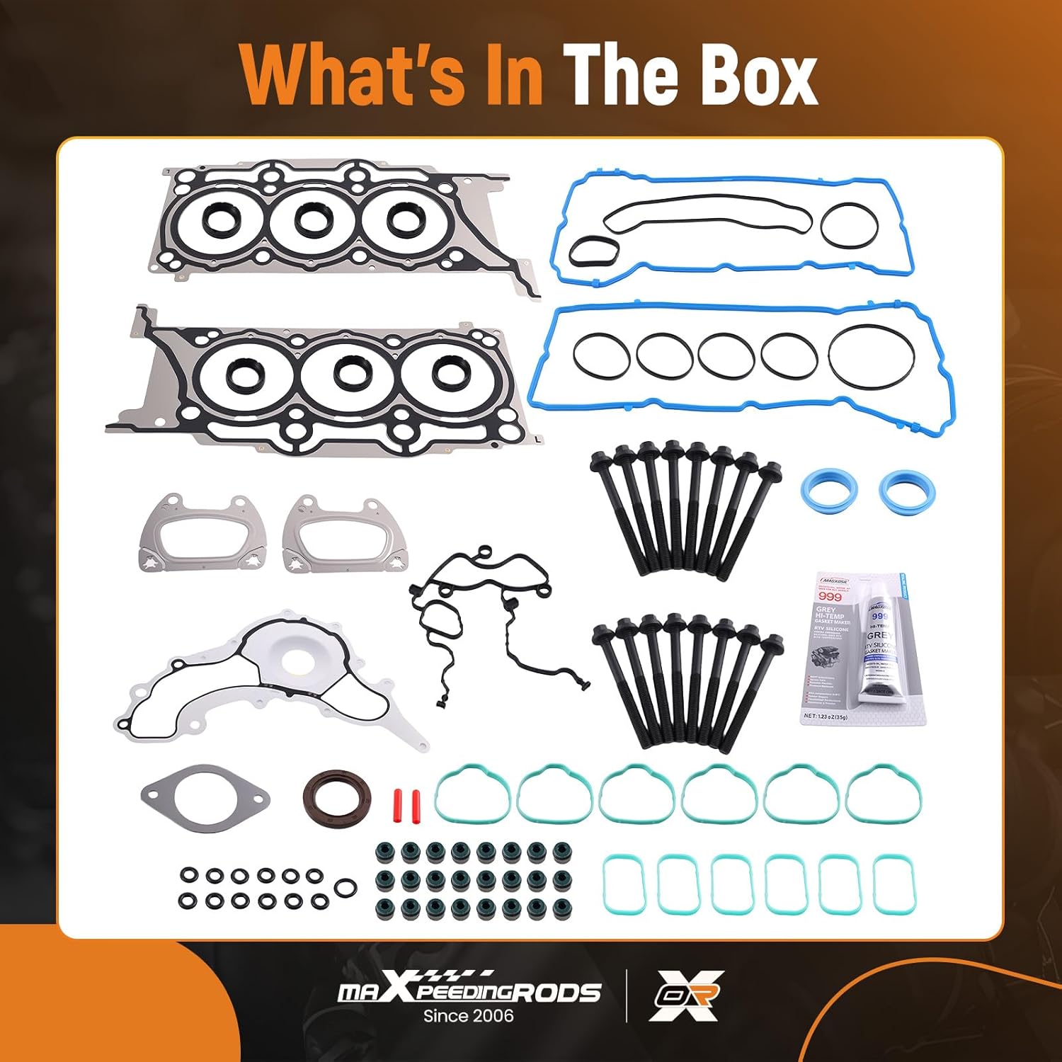 maXpeedingrods HS26541PT Head Gasket Bolts Set Kit for Chrysler 200 300 Town& Country 2011-2020, for Dodge Avenger Challenger Charger 2011-2020, for Ram C/V 1500 2012-2019 3.6L V6