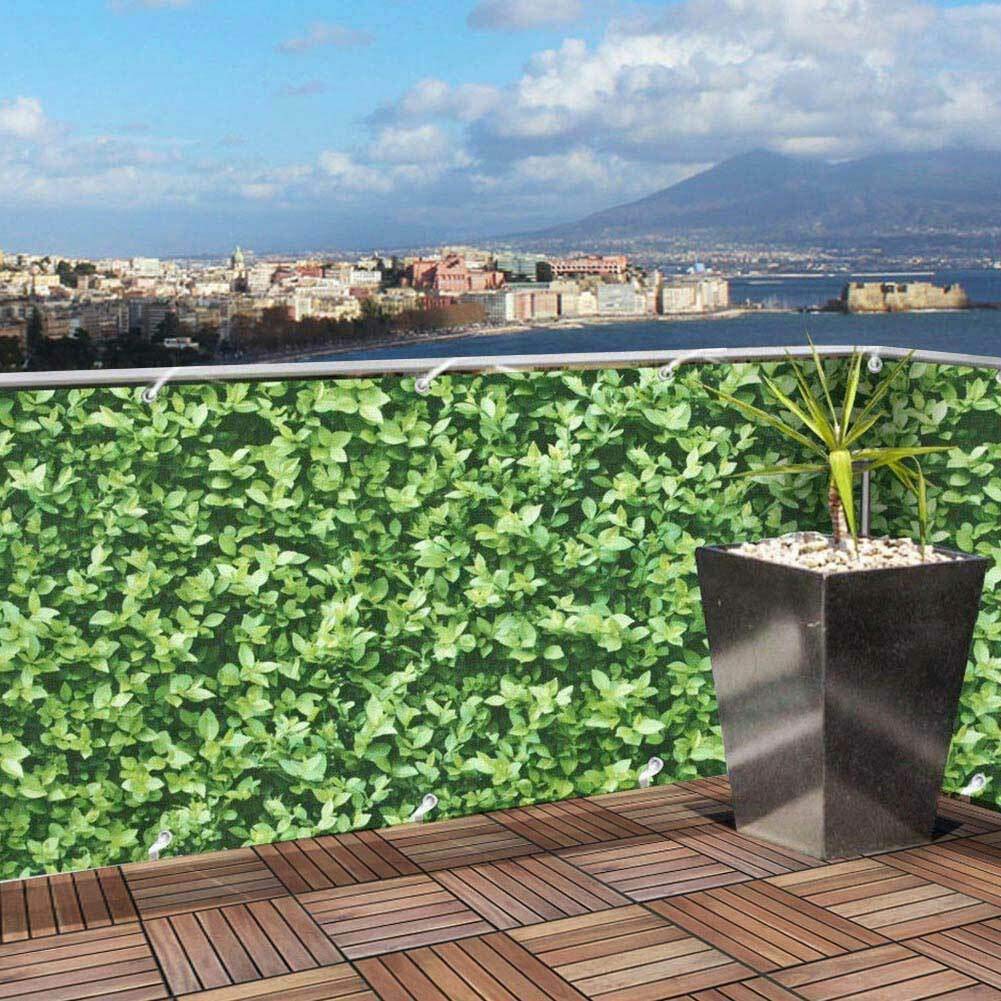 BAKAJI Telo Copertura Frangivista Frangivento per Ringhiera Protezione Balcone Dimensione 600 x 90 cm in Tessuto PVC Aggancio ad Occhielli Corda 24mt Inclusa
