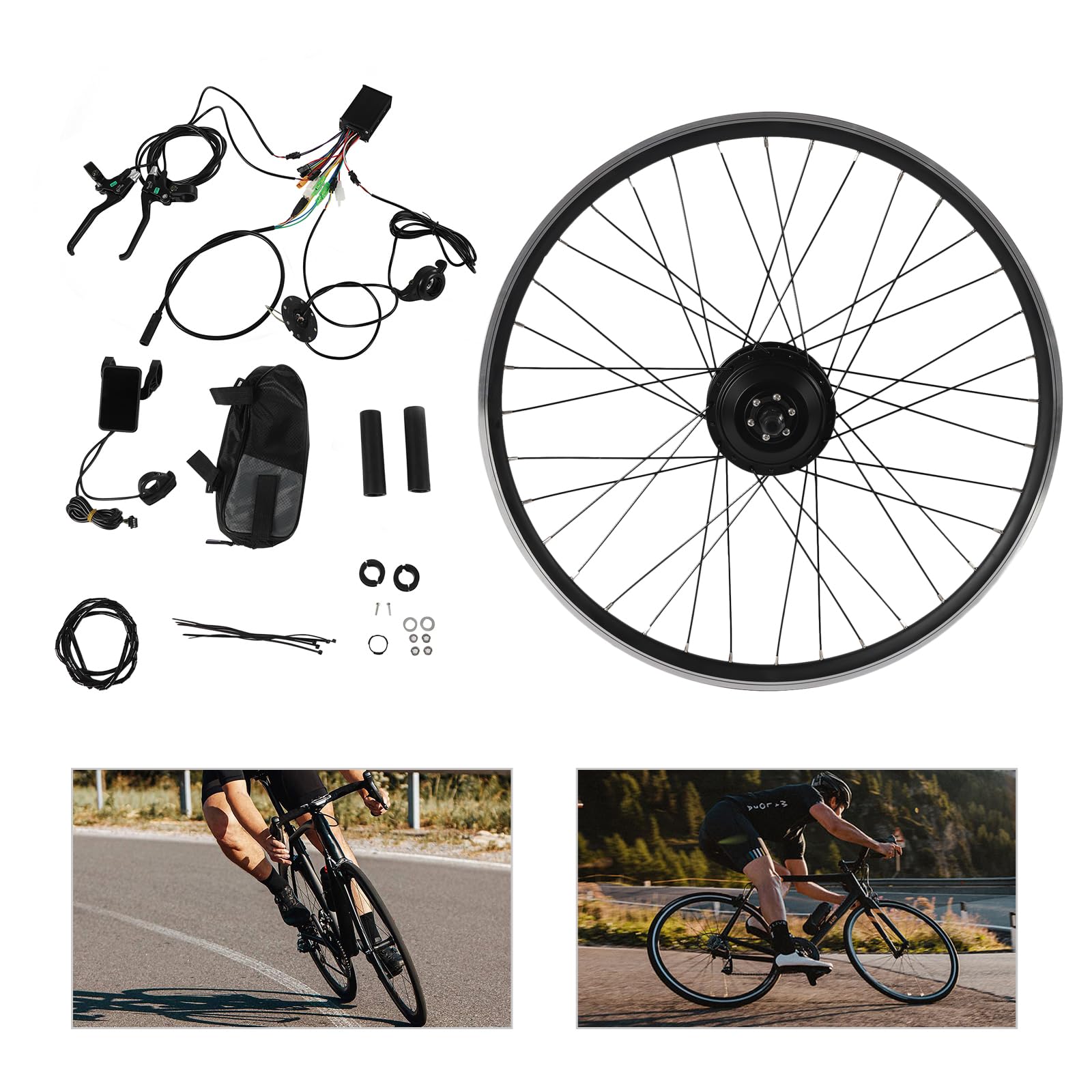 36V 250W Kit di conversione per E-Bike, kit di conversione per bicicletta elettrica con display LCD, 5 marce, kit di conversione per bicicletta elettrica con cruise control, motore elettrico per