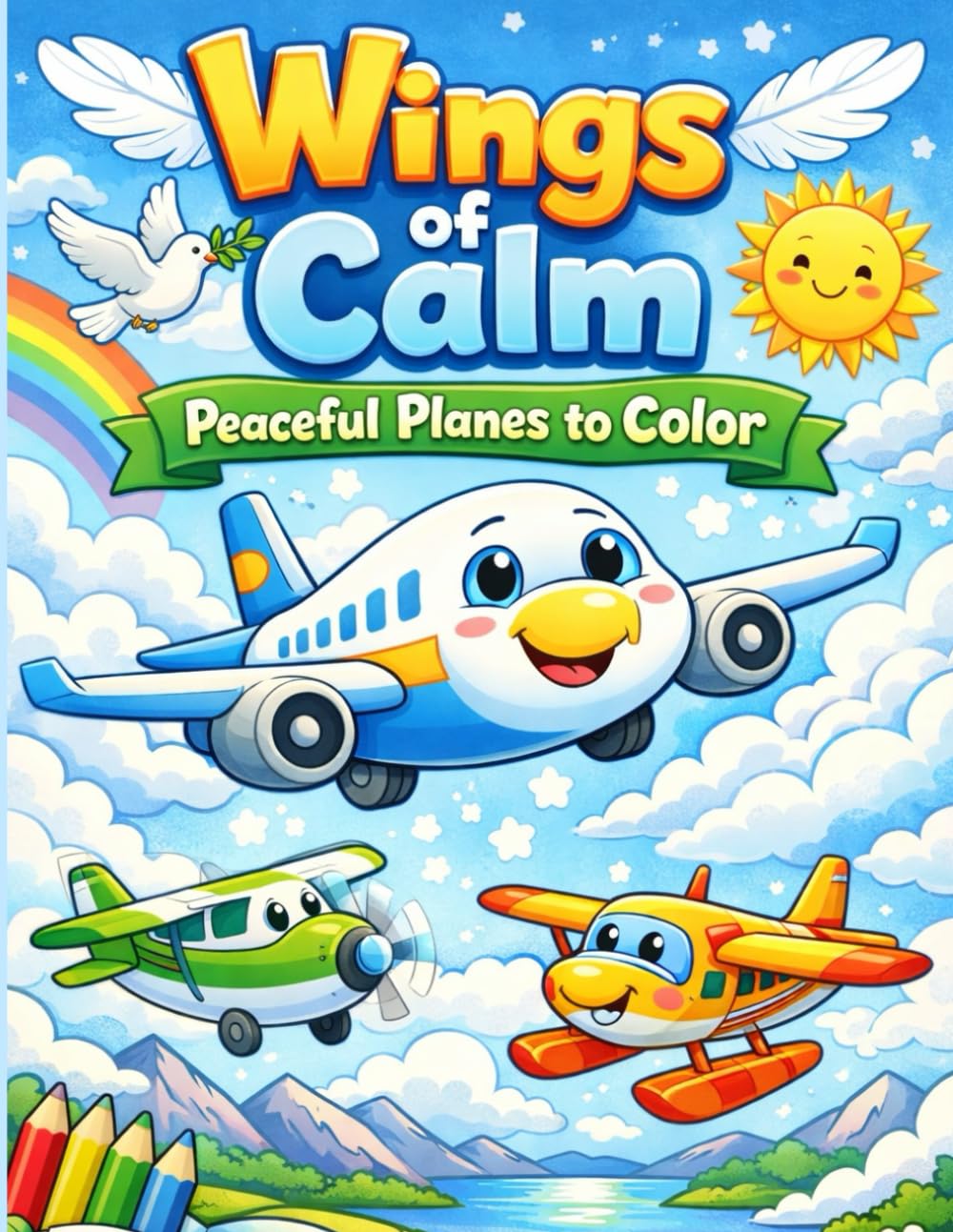 Wings of Calm: Peaceful Planes to Color