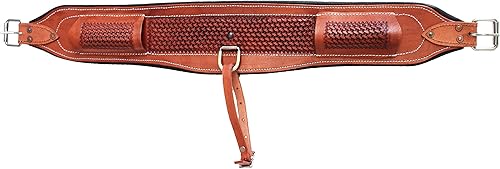 Miniatura 3 de CHALLENGER Caballo Western Tooled Cuero Acolchado Flanco Trasero Sillín Cinch Billets 9782TN