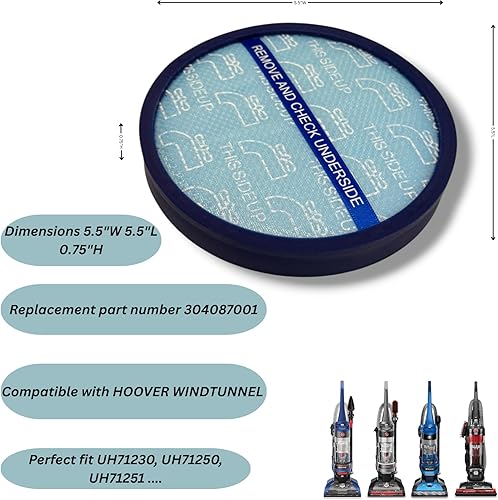 Miniatura 3 de Geniune - Filtro premotor primario compatible con Hoover Windtunnel UH72600 UH72625 UH72630 UH71250 UH71200 UH71230 UH71300 UH71350