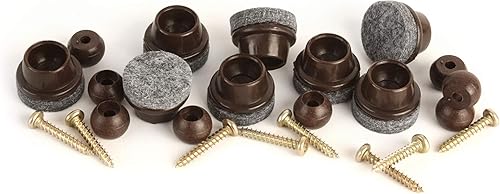 Miniatura 6 de GorillaFelt CB259 - Protectores giratorios de fieltro para suelo (8 protectores de silla), deslizadores de fieltro para patas angulares de silla,