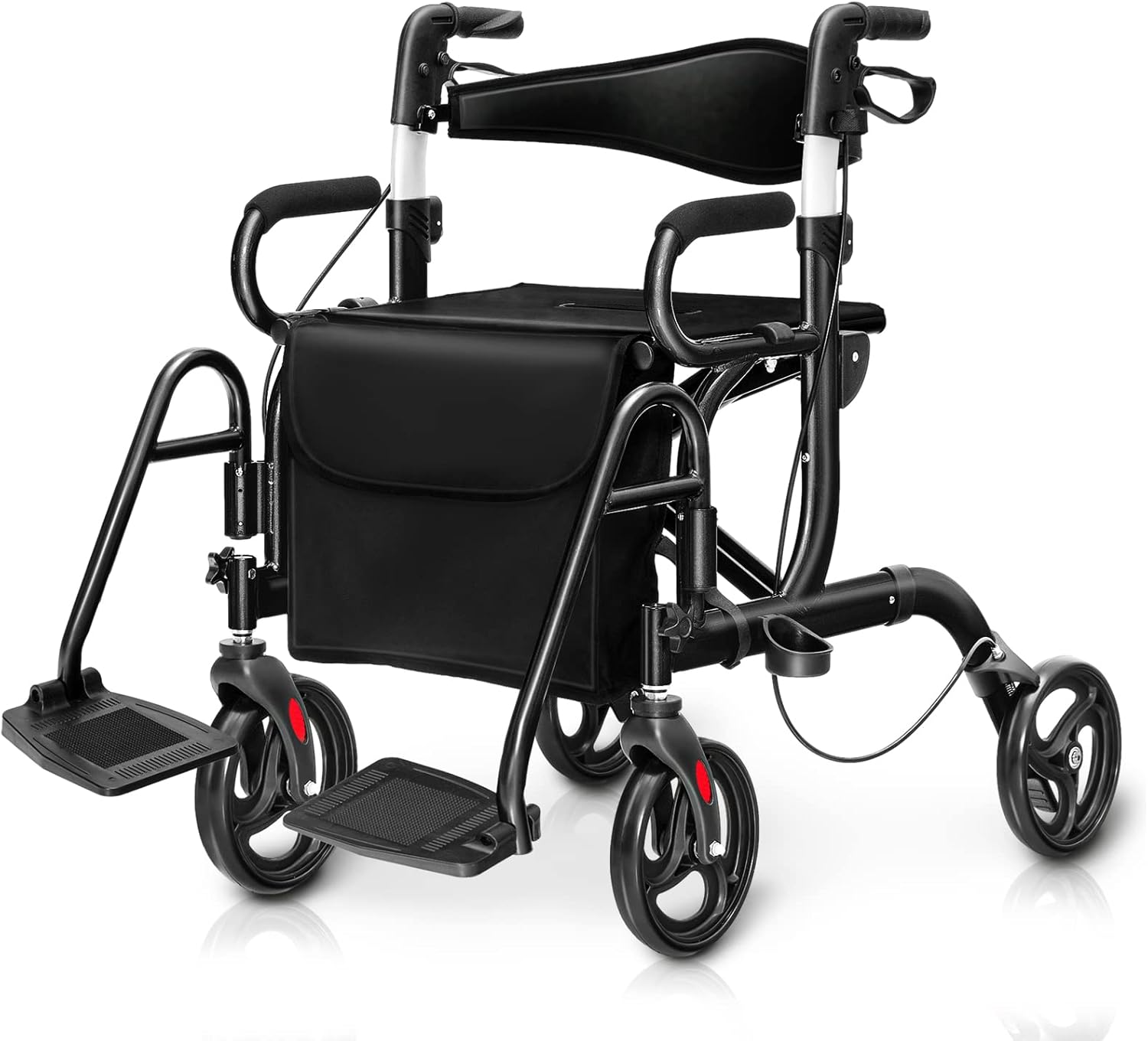Goplus 2 in 1 Rollator Walker for Seniors, Medical Walker with Seat