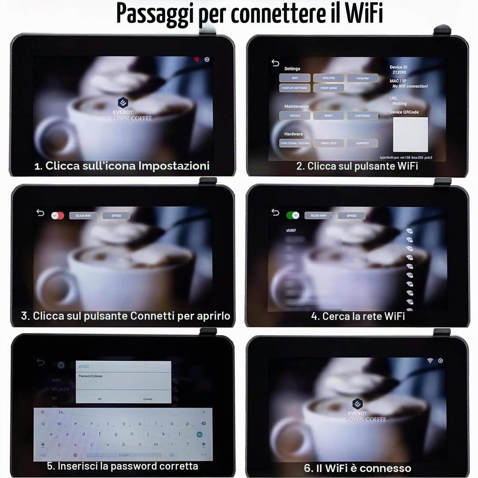 Macchina per Stampa Digitale Automatica Latte E caffè,Stampante 3D Art Digitale A Getto D'Inchiostro WiFi Stampa Foto Touch Screen Display,Creatore di Decorazioni Fai da Te Black-EBPro