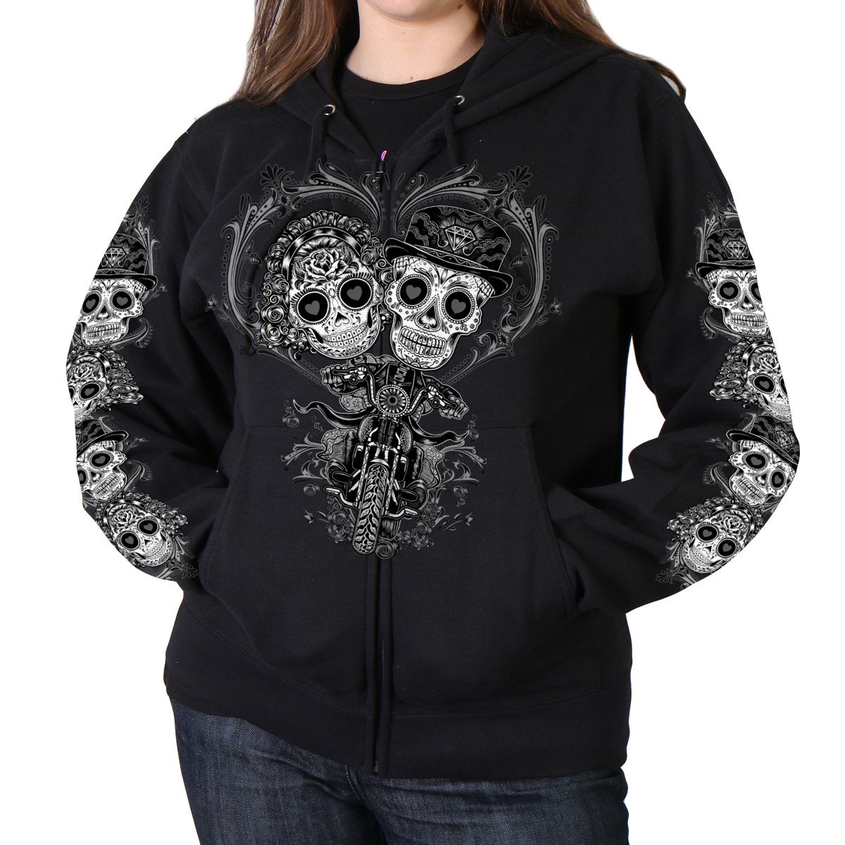 Hot LeathersWomen's Sugar Couple Full Cut Zip Up Hooded Sweat Shirt