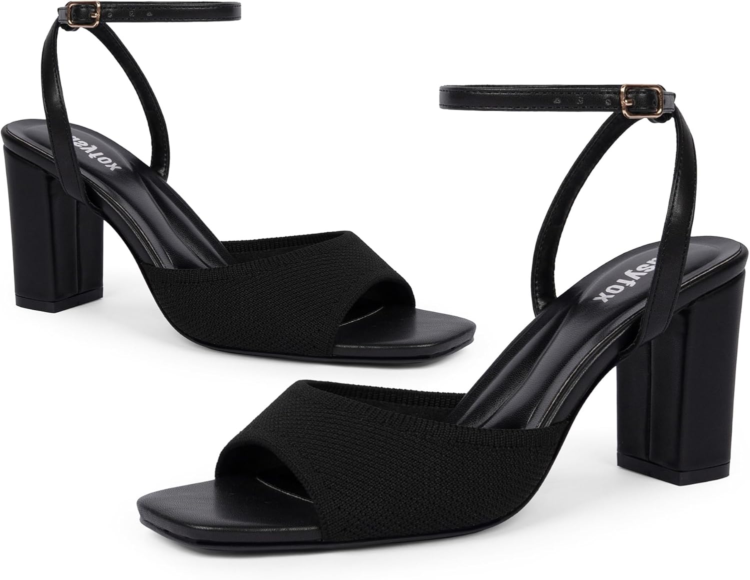 Open Toe Chunky Heel Sandals for Women Ankle Strap 3 Inch High Heels Dress Wedding Block Shoes - Image 6