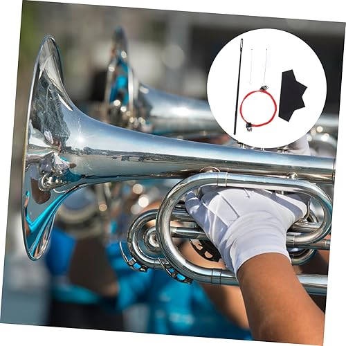 Miniatura 9 de Wakauto 5 Sets Small Cleaning Tool Trombone Lira Cleaning Supplies Kit Brushes for Cleaning Trumpets Rod Cleaning Cloth Wind Instrument Saxophone