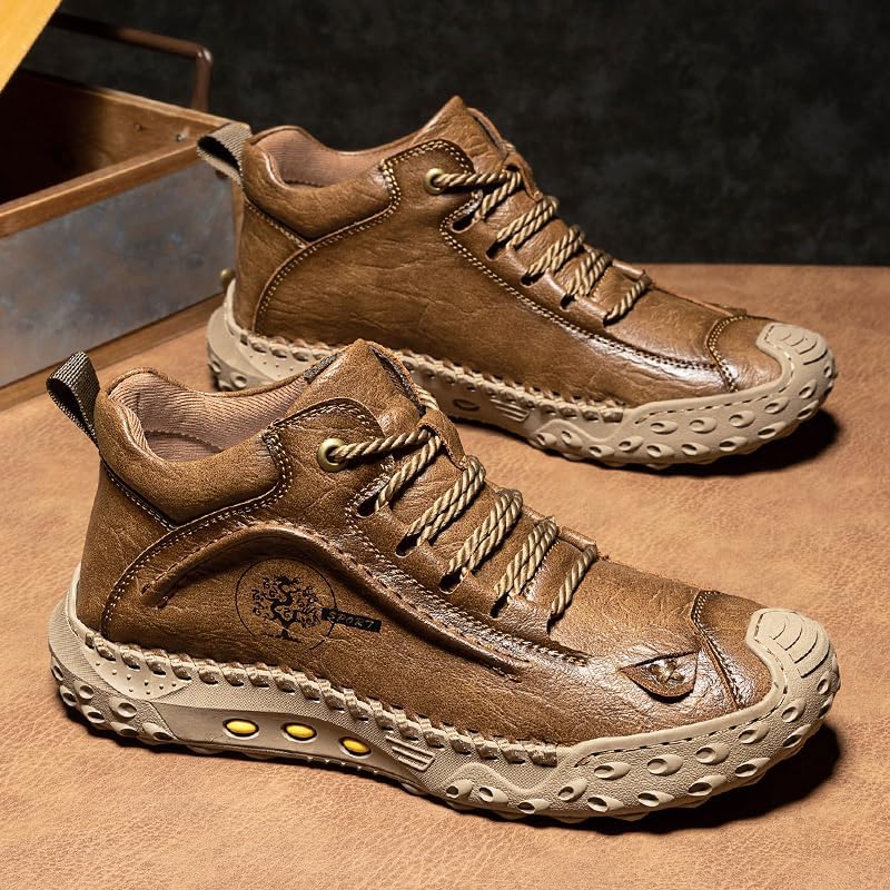 LZDZN Mens Boots For Men Chelsea Shoes Leather High Top Casual Men's Size Man Shoe Fashion Sneakers