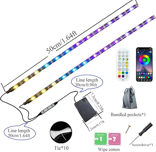 Miniatura 2 de 2 tira eléctrica LED bicicleta scooter luces noche ciclismo colorido lámpara impermeable seguridad monopatín scooter luces