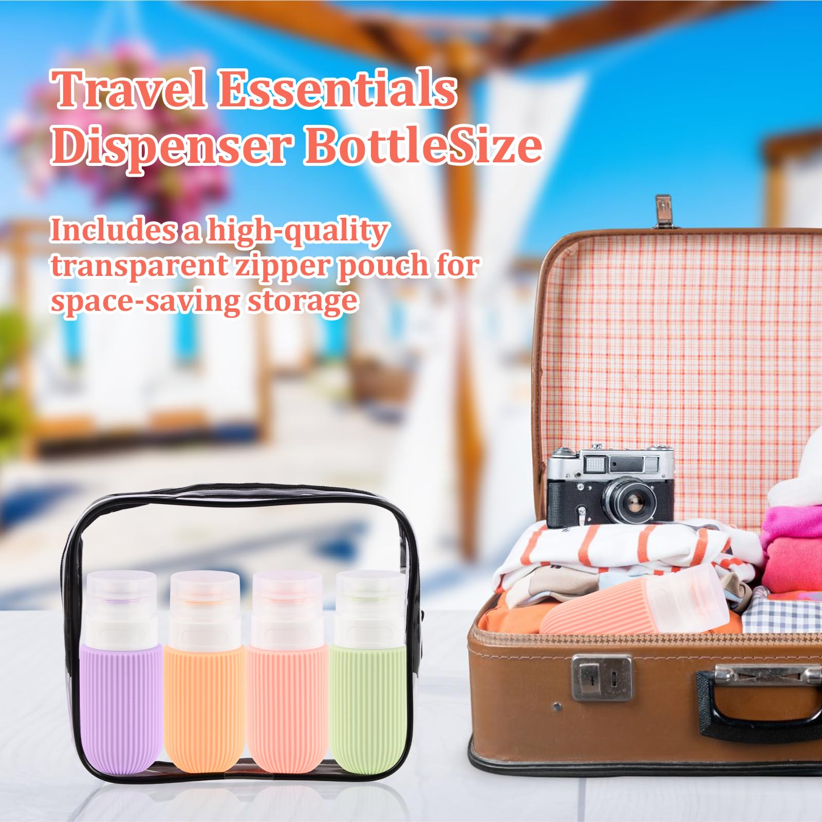 Opret Bottiglie da Viaggio in Silicone 18 Pezzi, 100ml 60ml Kit da Contenitori Flaconi da Viaggio Riutilizzabili, per Shampoo Bagnoschiuma Liquidi Lozione, Approvato dalla TSA