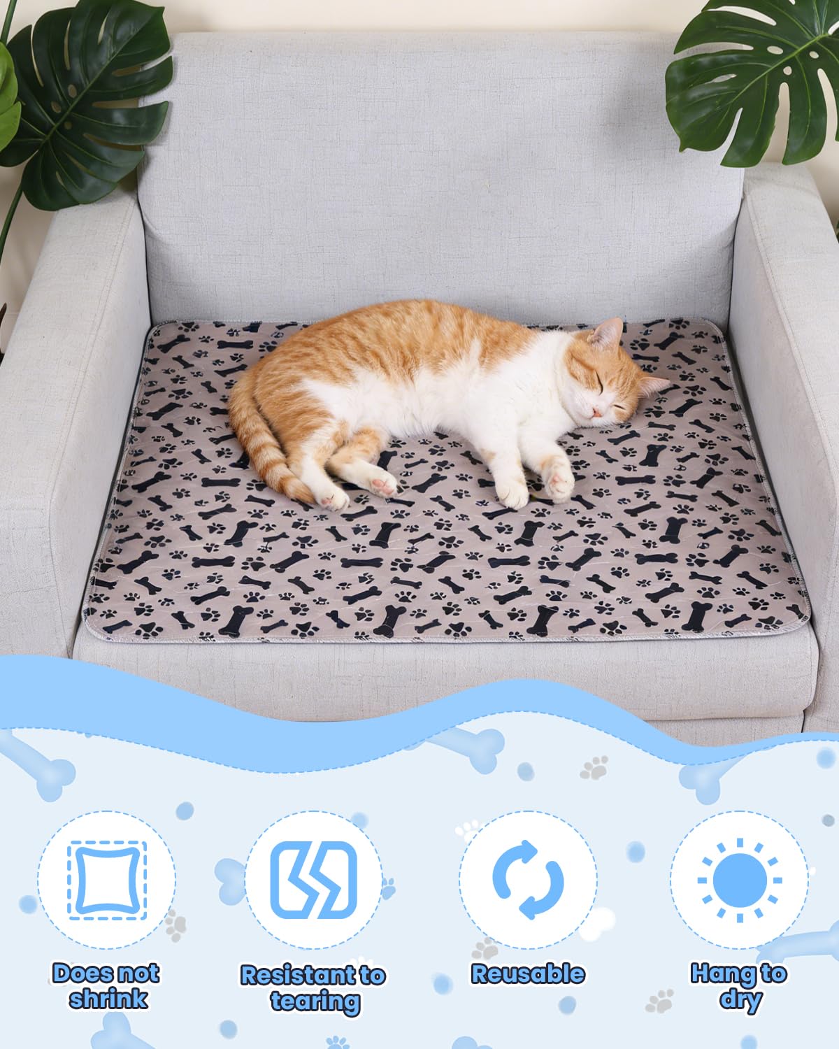 2 pezzi Traversine Lavabili per Cani,80X90cm Riutilizzabili Assorbenti Rapidi Tappetini Cane Puppy Pads,Tappetino per Addestramento Riutilizzabile,Tappeti Assorbenti Riutilizzabili per Puppy Pads