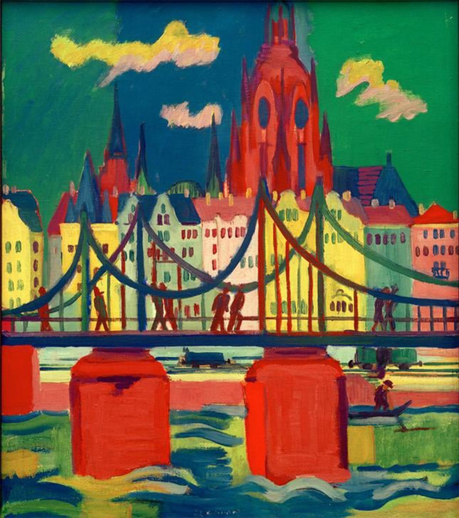 POSTERIIk Vintage Art Print Images Pictures Print The frankfurt cathedral by Ernst Ludwig Kirchner Modern Colour Posters for Office Home Decor 60x90cm
