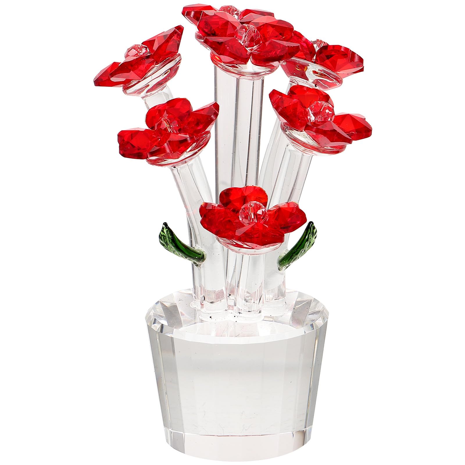 Flor de cristal rojo que soluciona los escritorios aburridos con estabilidad