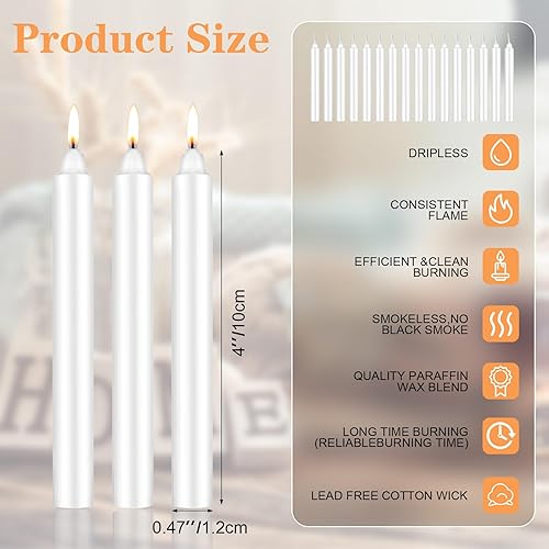 Miniatura 2 de MTLEE Paquete de 300 velas sin goteo de 4 pulgadas para lanzar campanadas, hechizos, rituales, curación, trabajo mágico y juego de cera (3 colores)