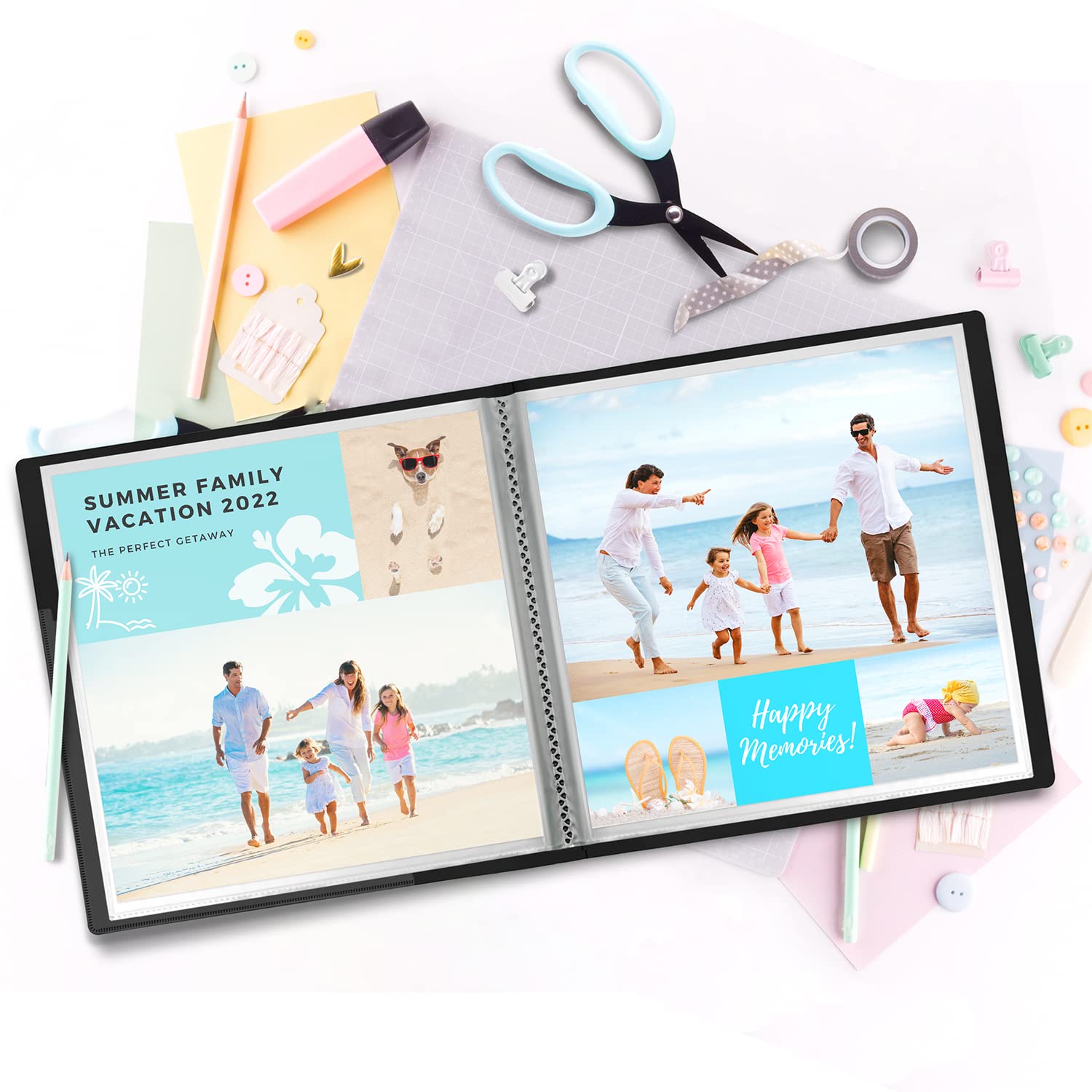 Dunwell Carpeta de 12 x 12 pulgadas con fundas – Carpeta con protectores de hojas transparentes, 24 bolsillos, exhibición de 48 páginas, libro de presentación de 12 x 12 pulgadas, portafolio de arte